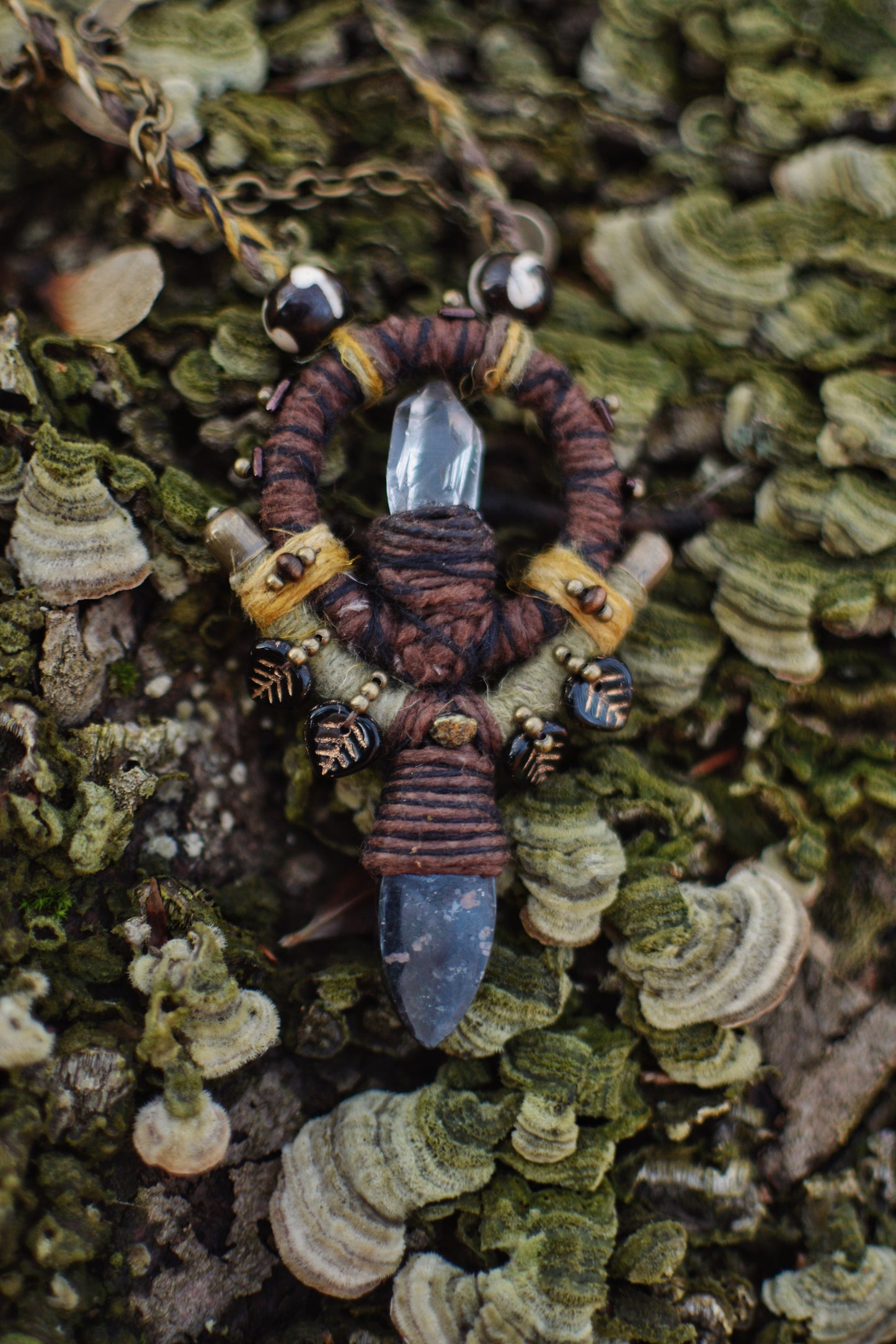 Elemental Harmony - Talisman with clear crystal and nuumite
