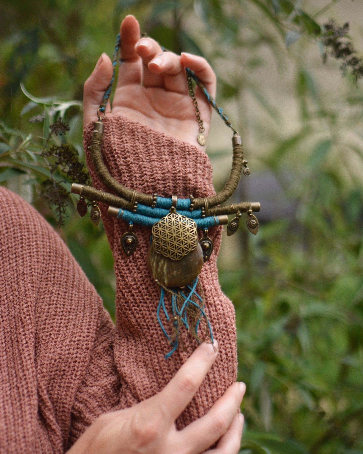 Olive Sky Necklace with Serpentine