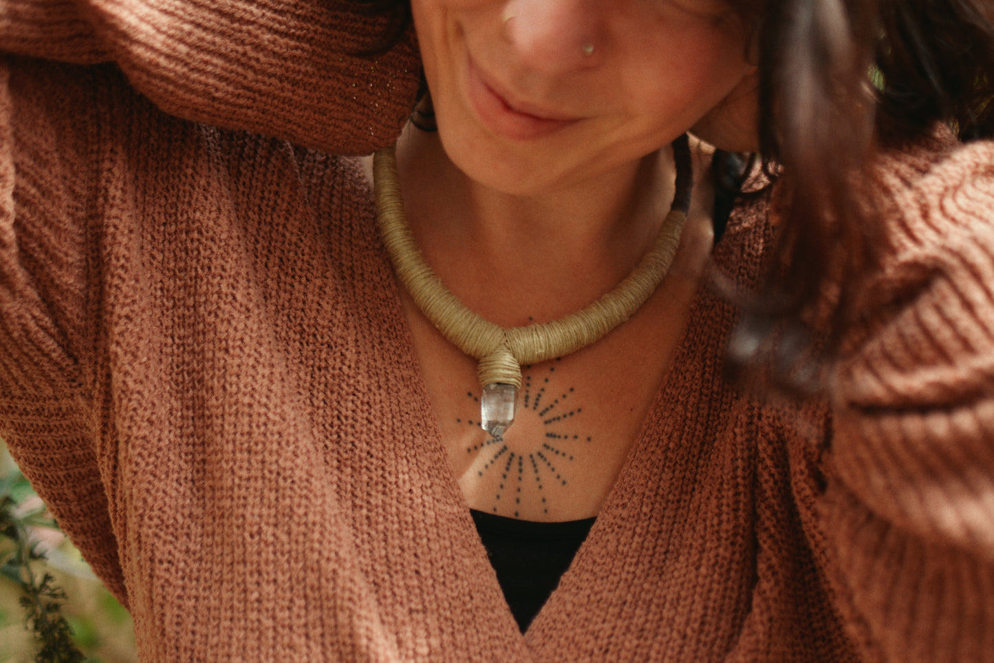 Simple Clear Crystal Chunky Necklace