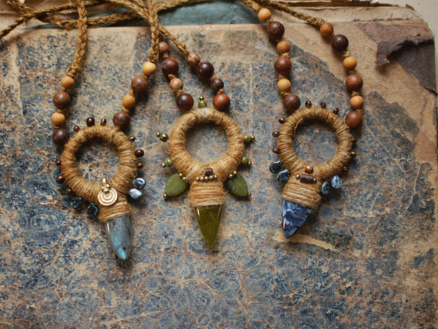 Elemental Harmony - Plant dyed talisman with pietersite