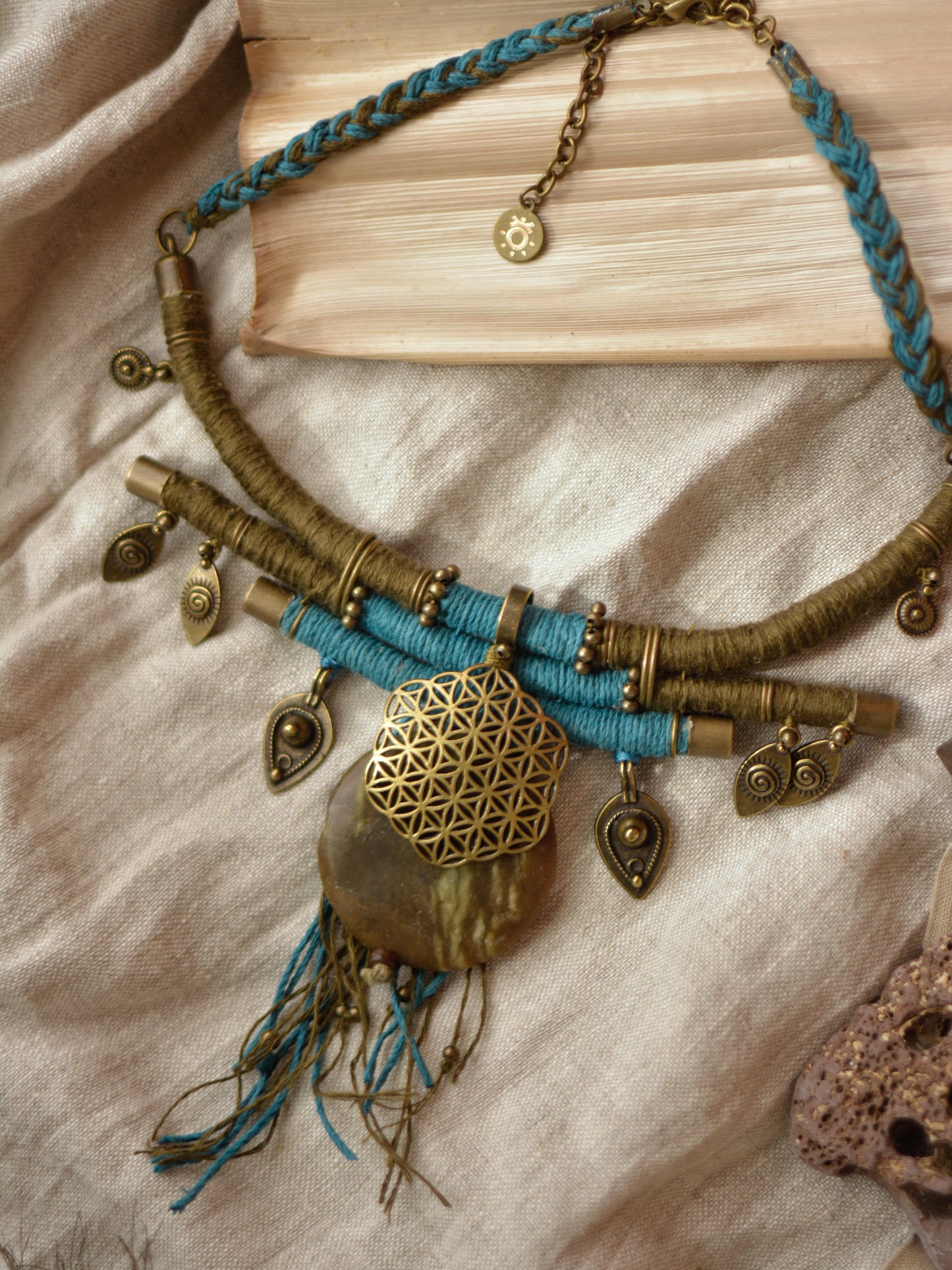 Olive Sky Necklace with Serpentine