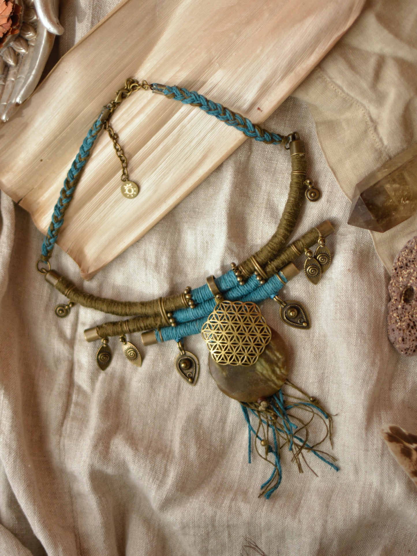 Olive Sky Necklace with Serpentine