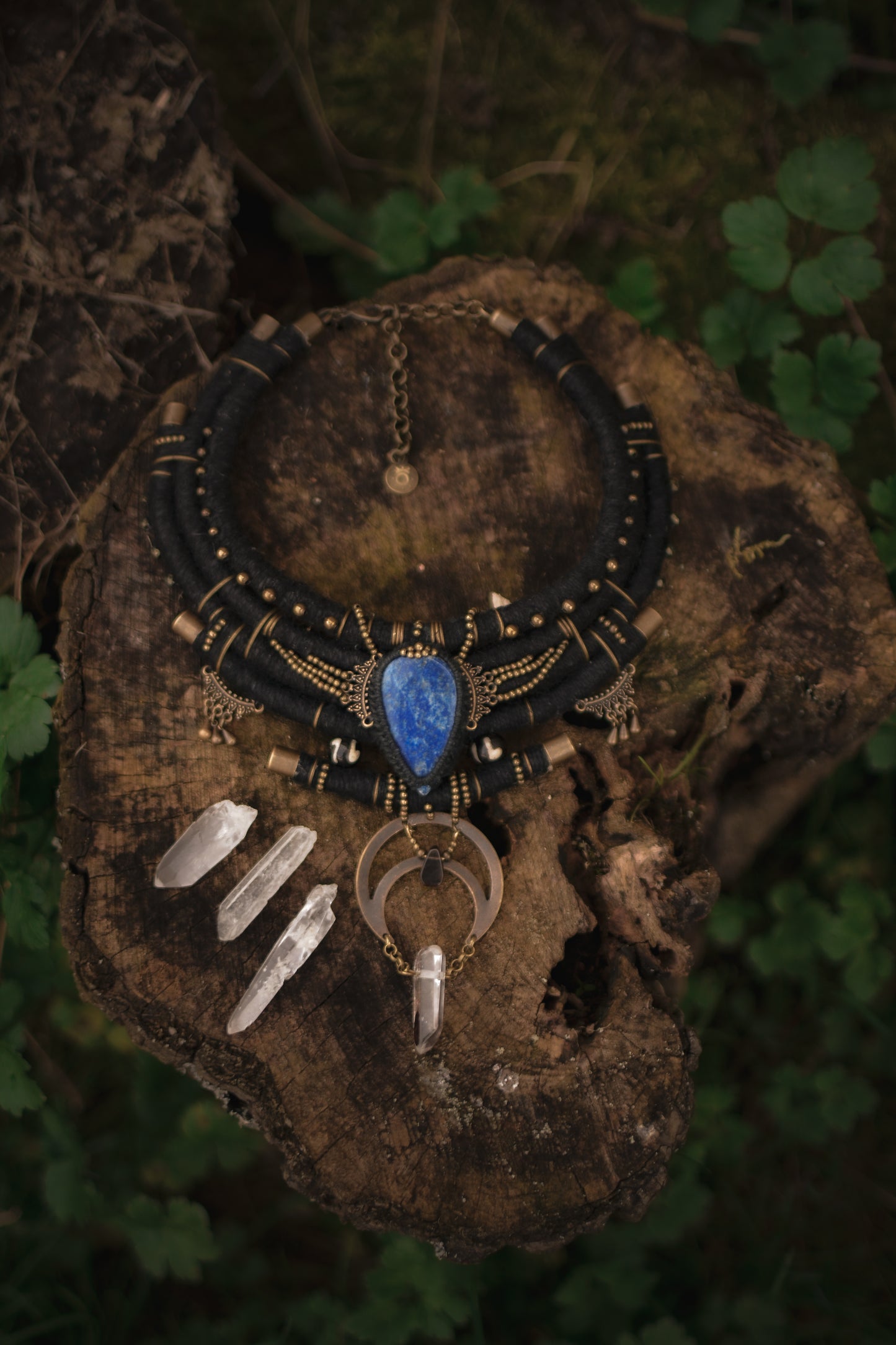 Queen of Night - with Lapis Lazuli, Smoky Quartz and Clear Crystal