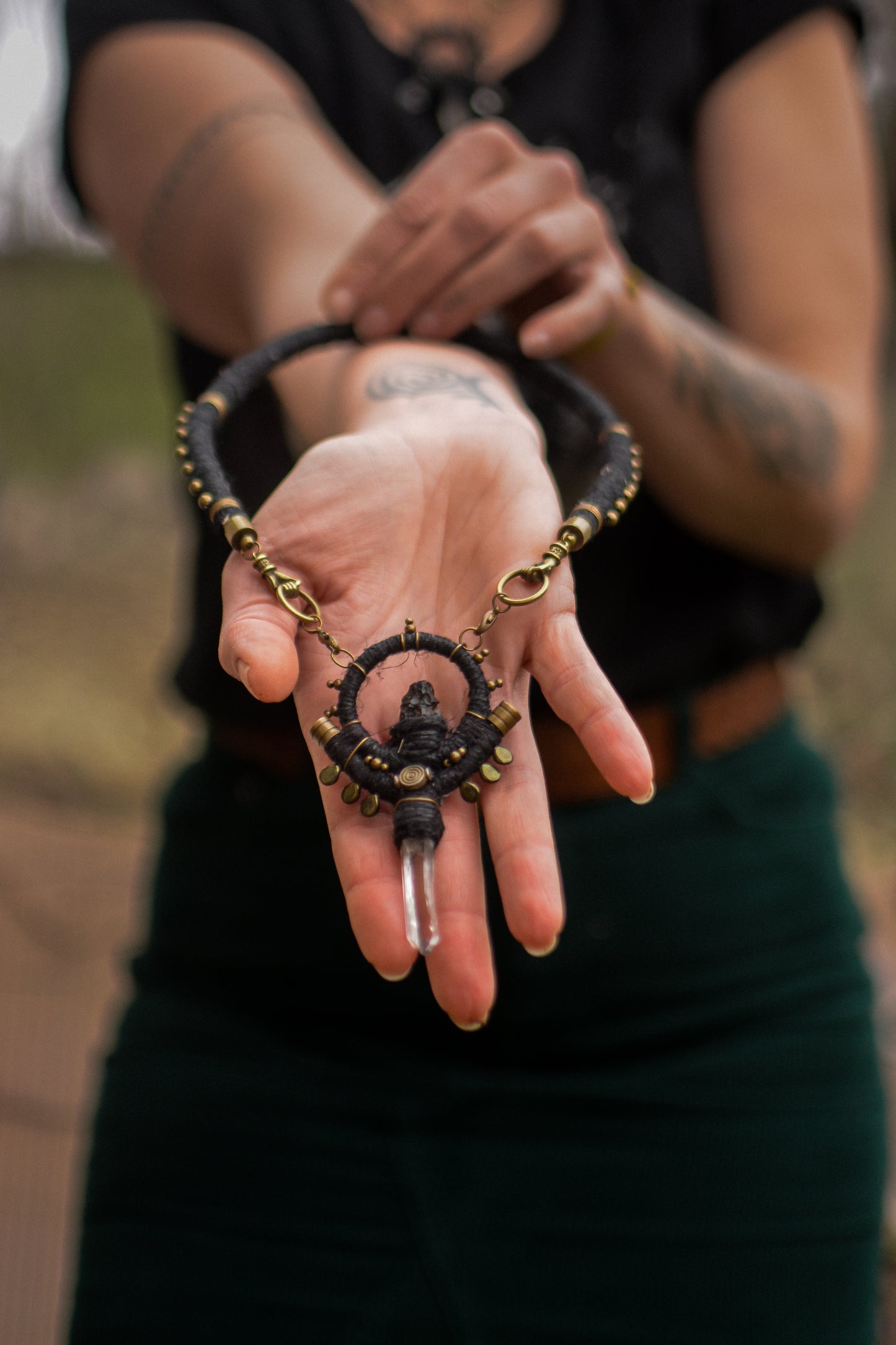 Ethereal Tektite Talisman Necklace