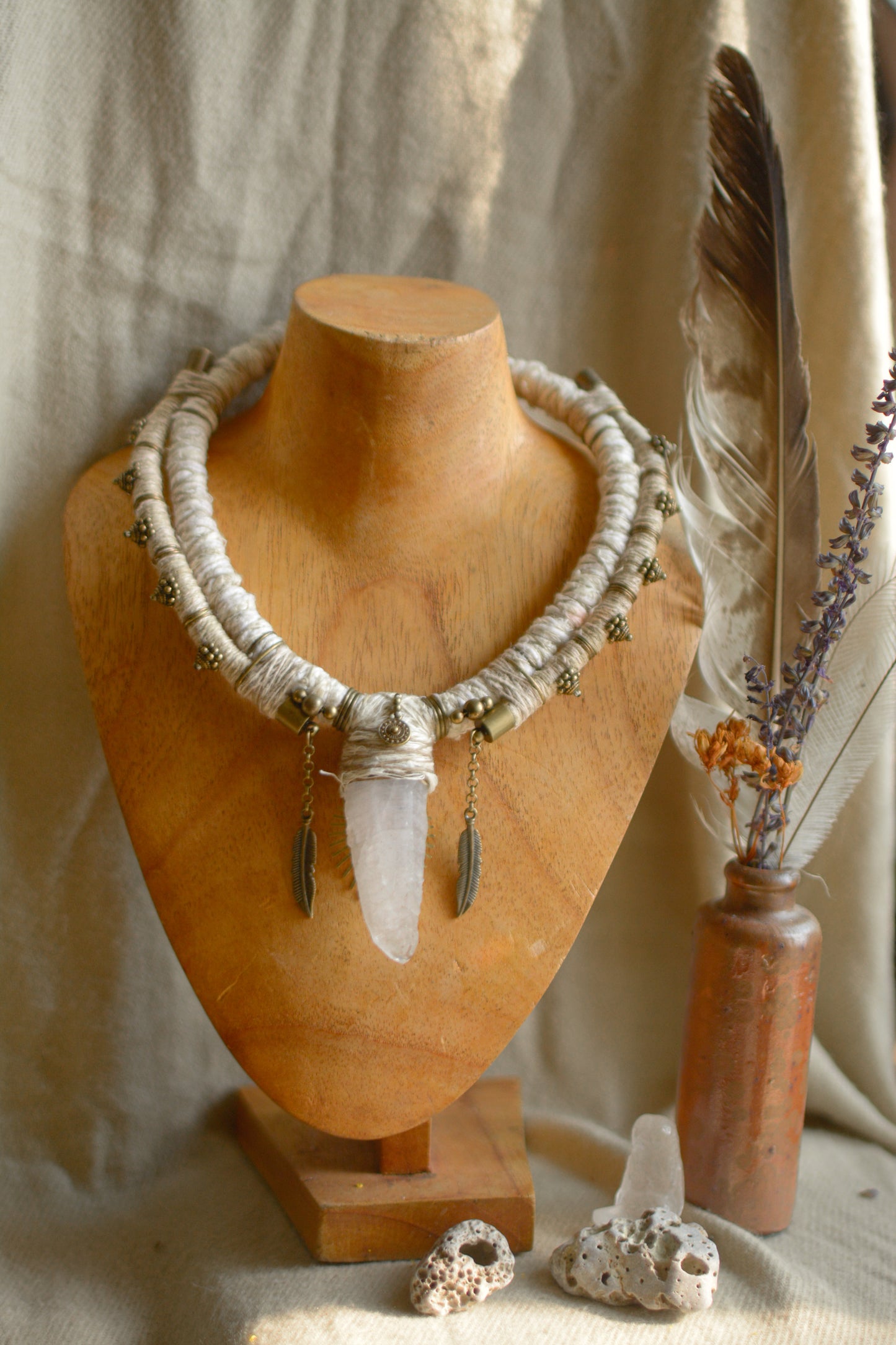Divine Guidance Necklace with Milk Quartz