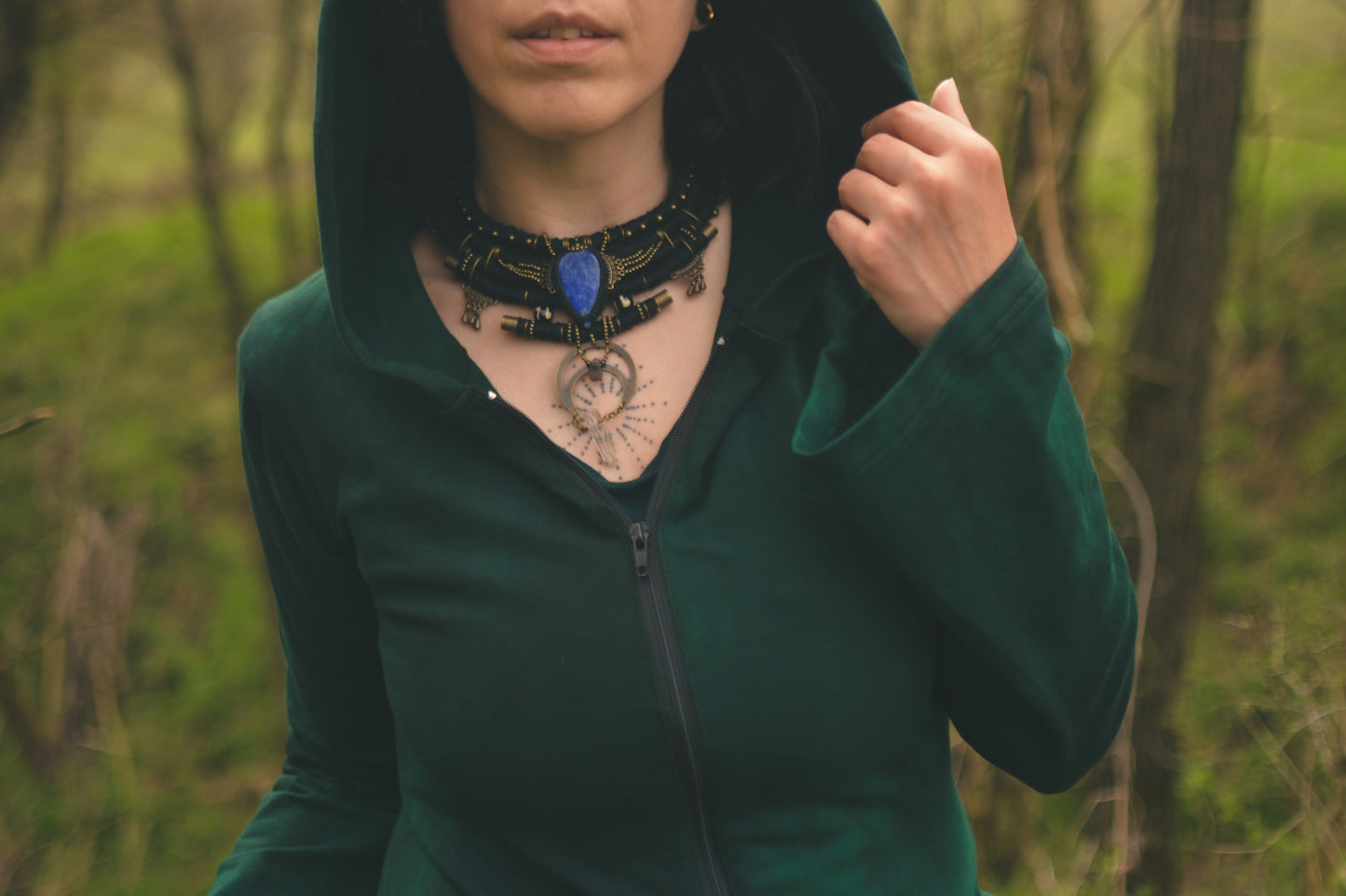 Queen of Night - with Lapis Lazuli, Smoky Quartz and Clear Crystal