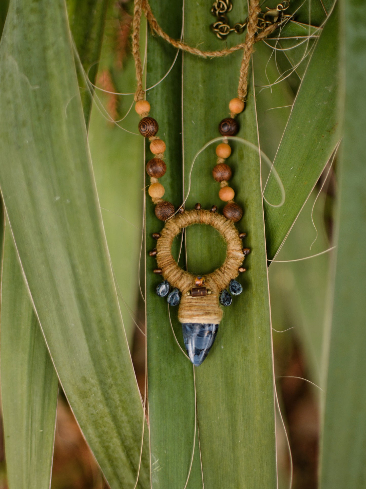 Elemental Harmony - Plant dyed talisman with pietersite