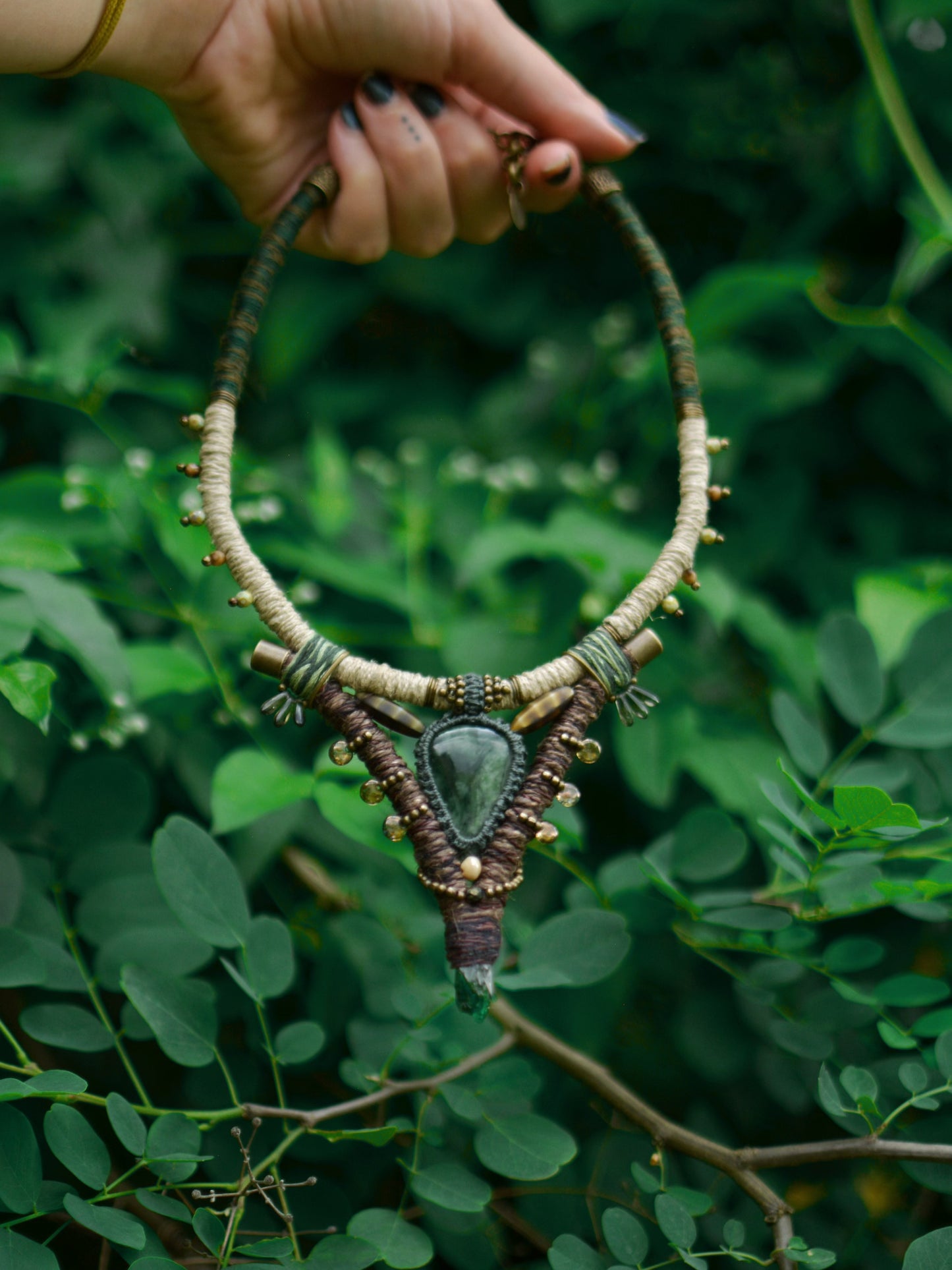 Summer Solstice Necklace with Aventurine and Chrome Diopside
