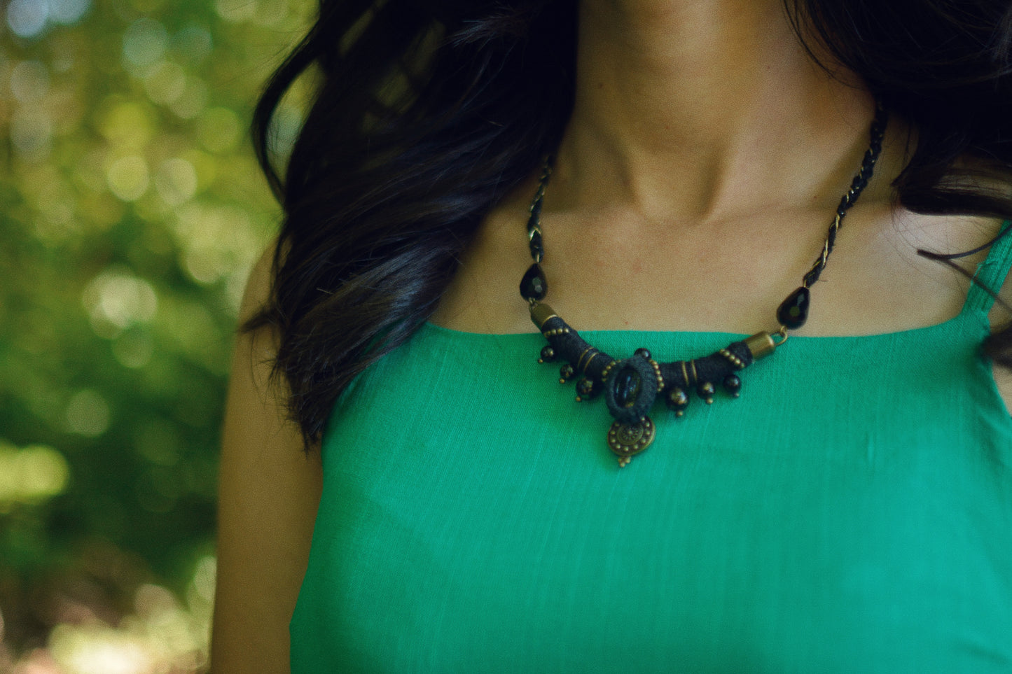 Witchy Hemp Necklace with Onyx