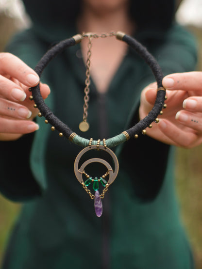 Under the Moon Necklace with Amethyst