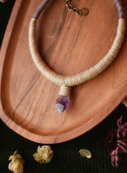Simple Amethyst Chunky Necklace