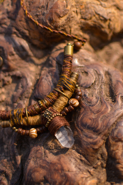 Mother Mud - Necklace with Clear Crystals