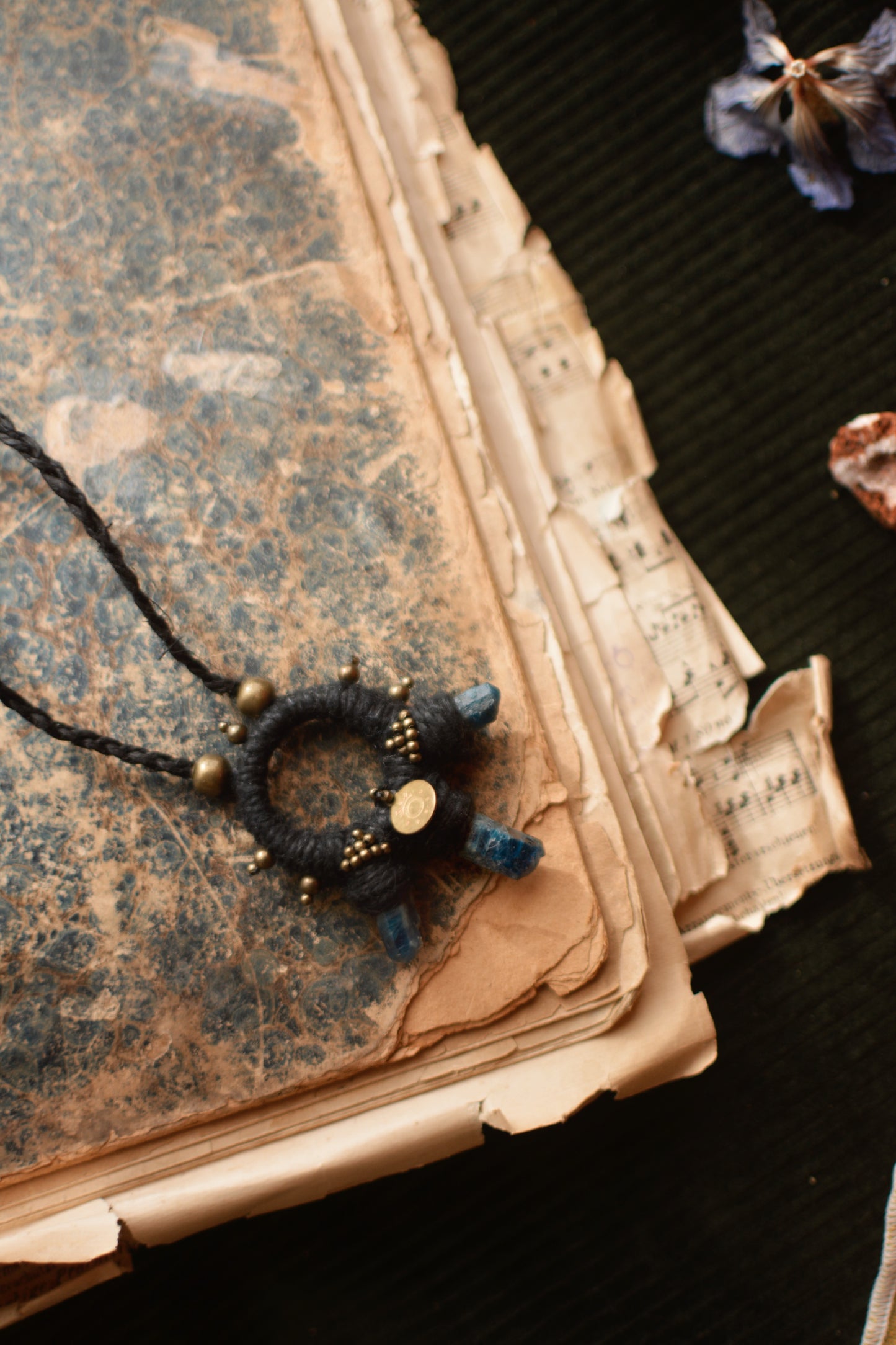 Talisman with Triple Blue Apatite - long