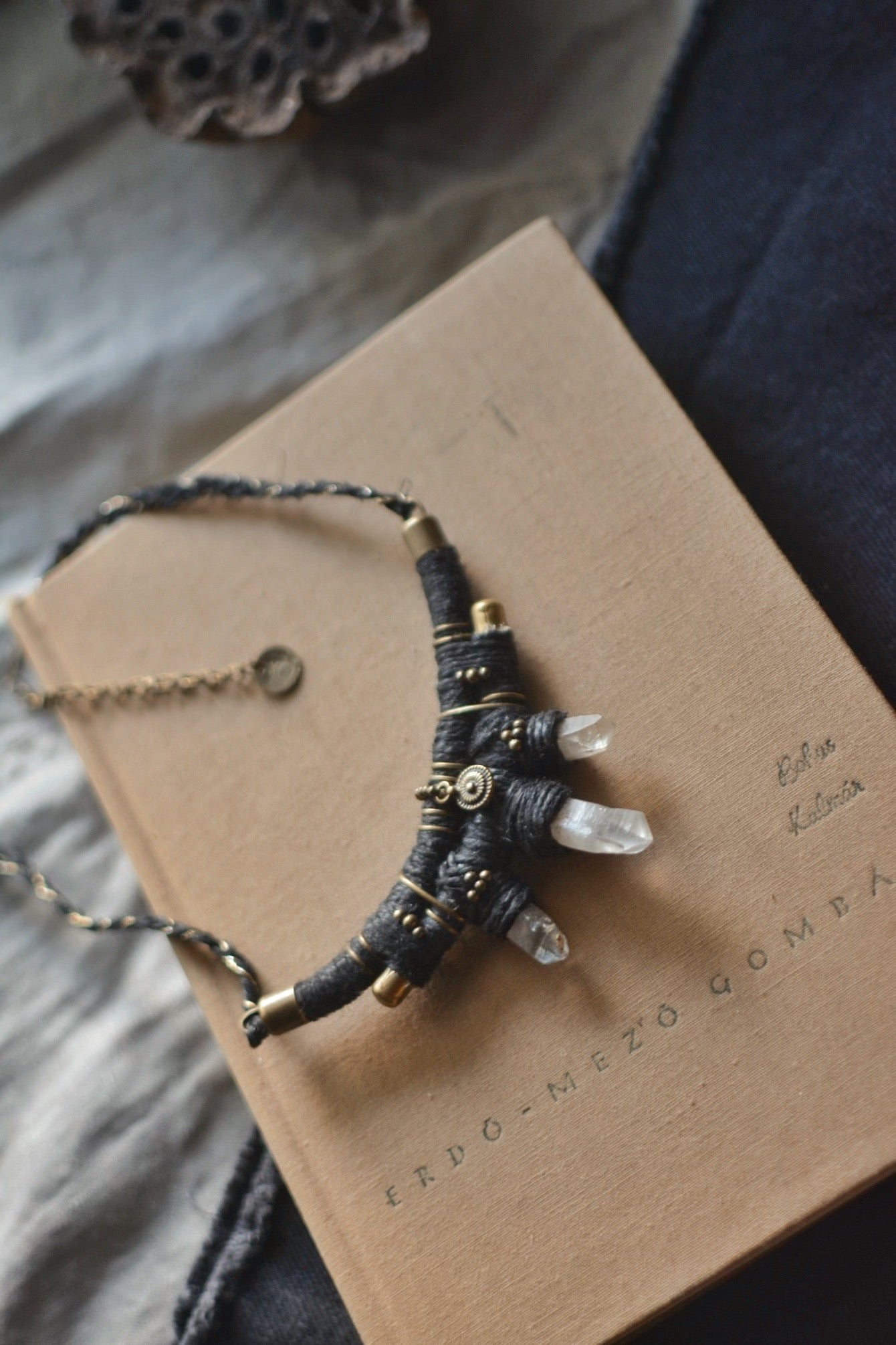 Clear Crystal Hemp Necklace