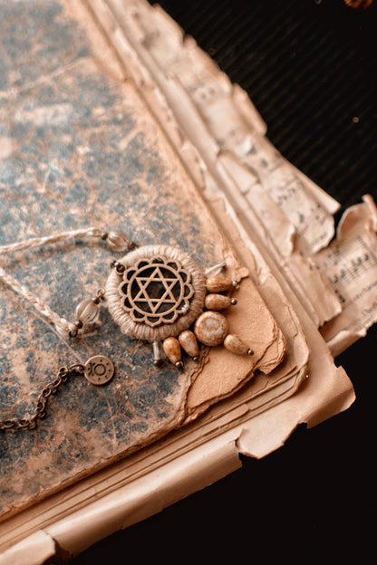 Ethereal Necklace with Anahata Chakra Pendant