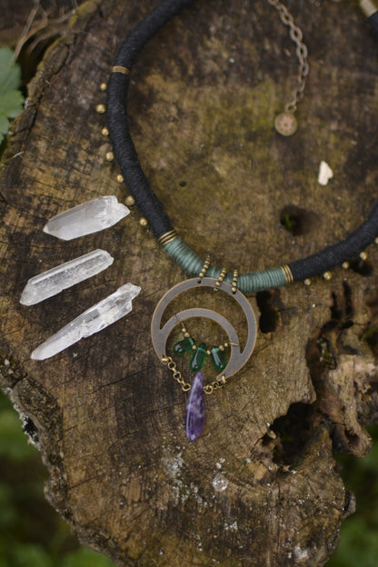 Under the Moon Necklace with Amethyst