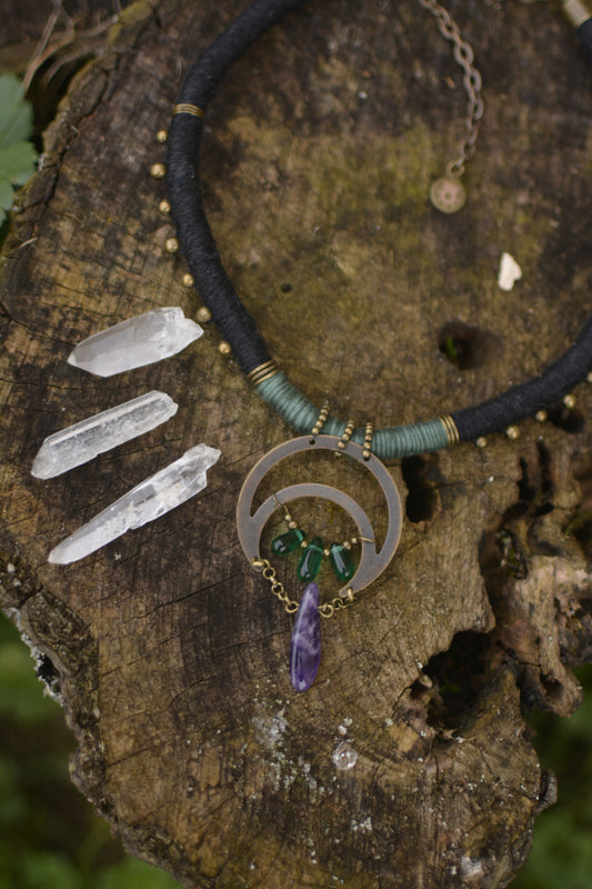 Under the Moon Necklace with Amethyst