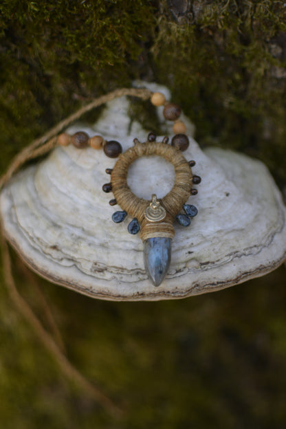 Elemental Harmony - Plant dyed talisman with labradorite