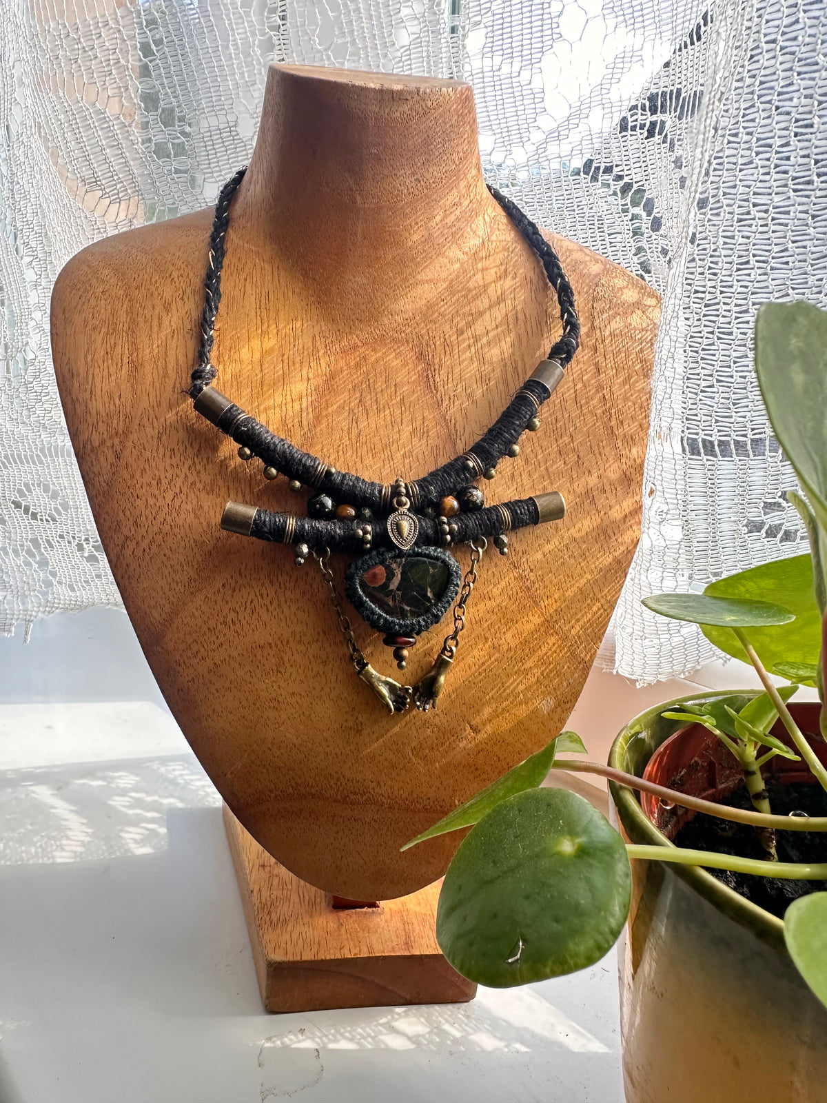 Clear Crystal Feather Magic and Black Sea Sediment Jasper for Christine