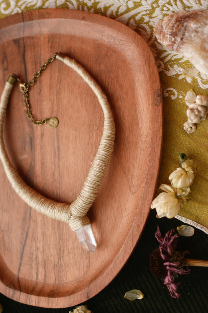 Simple Clear Crystal Chunky Necklace
