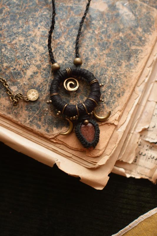 Talisman with Rhodonite - long