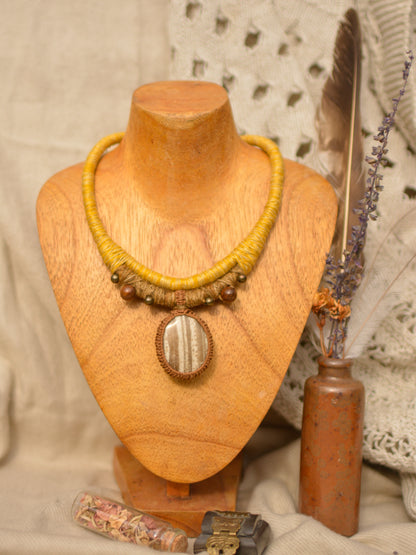 Terra Necklace with Striped Jasper - Wheat&Wood II