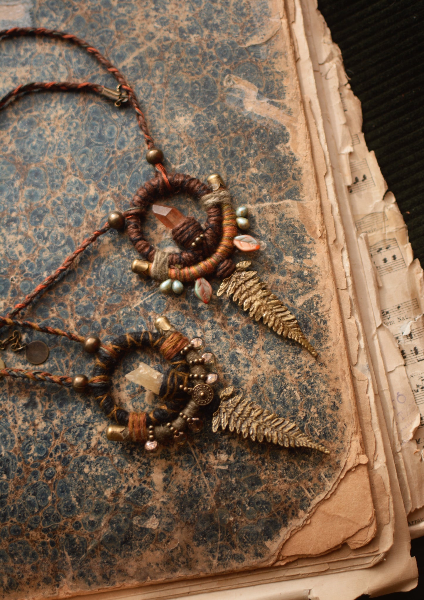 Whimsy Fern Talisman with Calcite - mid length