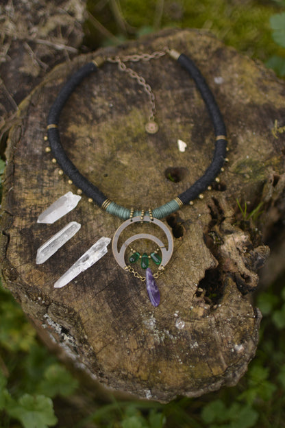 Under the Moon Necklace with Amethyst