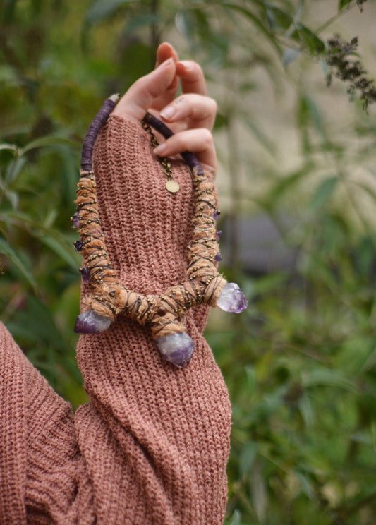Triple Amethyst Necklace