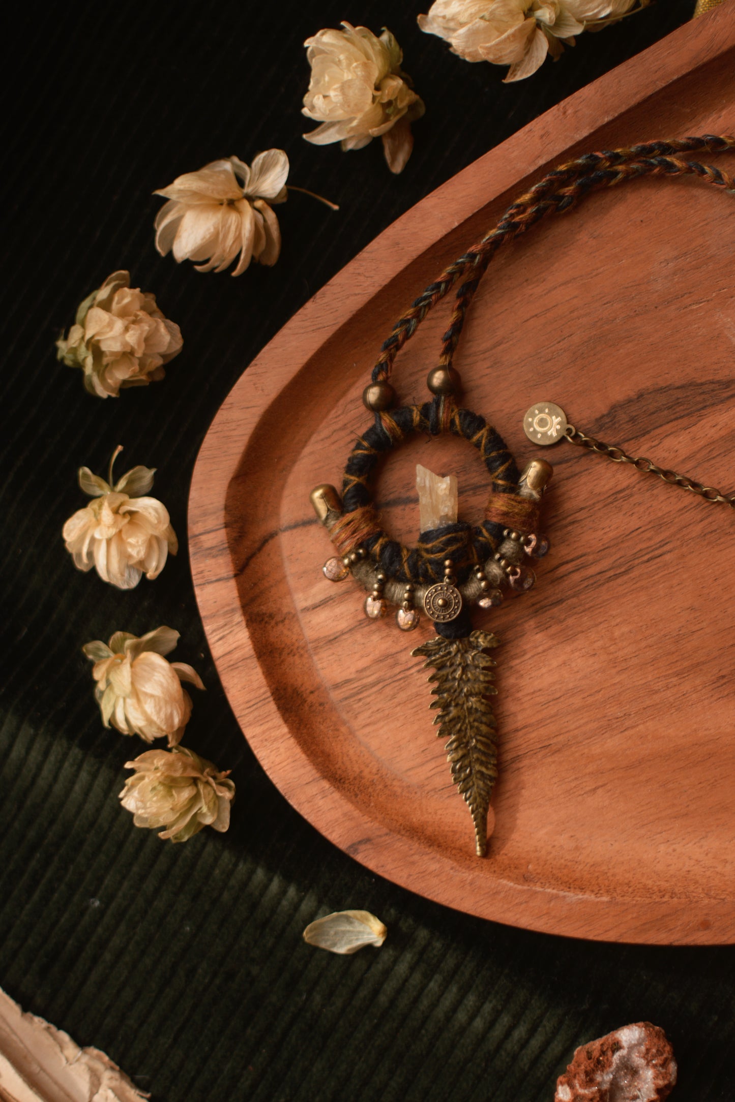 Whimsy Fern Talisman with Calcite - mid length