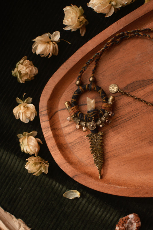 Whimsy Fern Talisman with Calcite - mid length