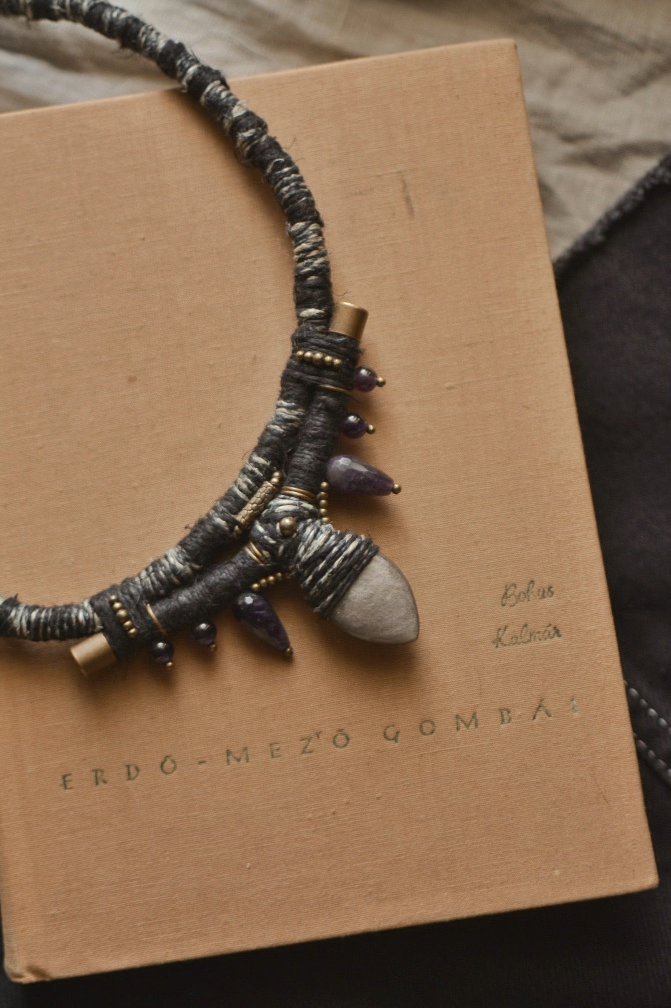 Silver Obsidian-Amethyst Necklace
