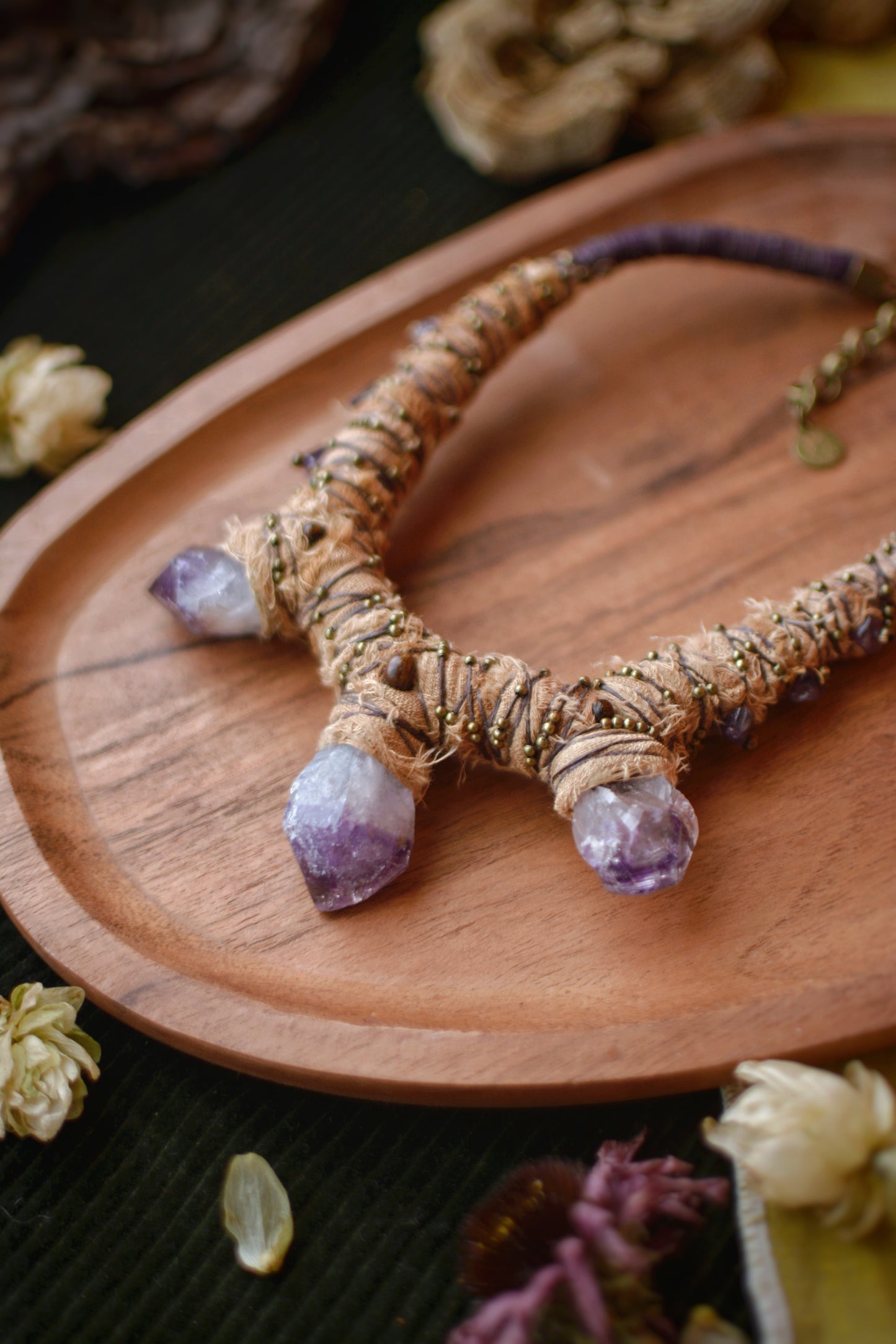 Triple Amethyst Necklace