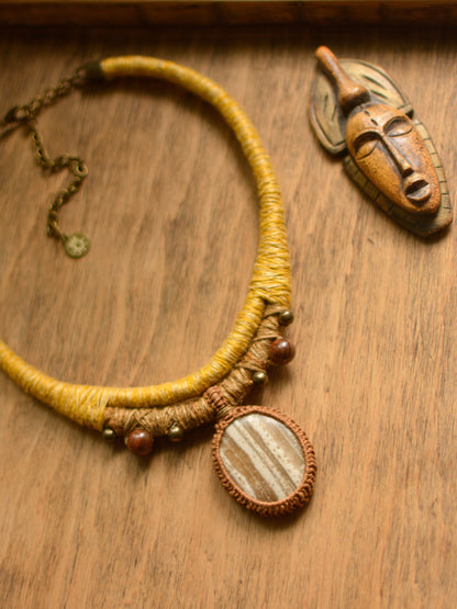 Terra Necklace with Striped Jasper - Wheat&Wood II