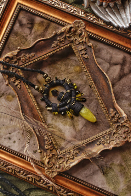 Sacred Armor - Talisman with Smoky Quartz and Green Opal