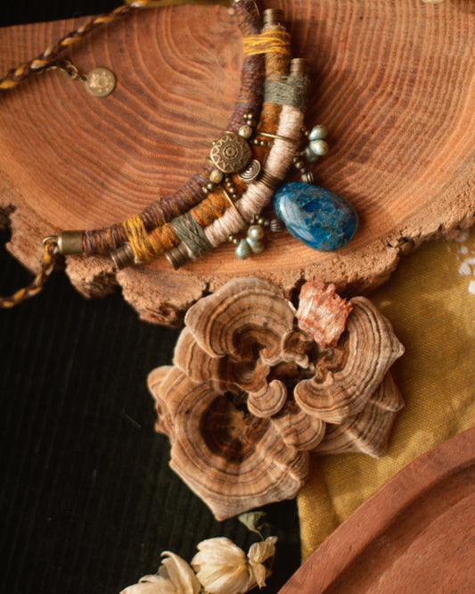 October Rain Necklace with Blue Apatite
