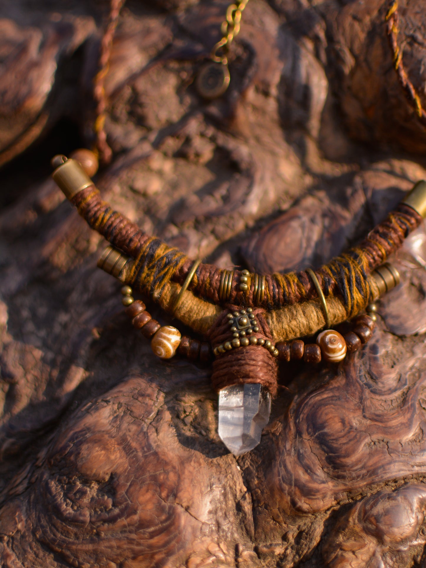 Mother Mud - Necklace with Clear Crystals