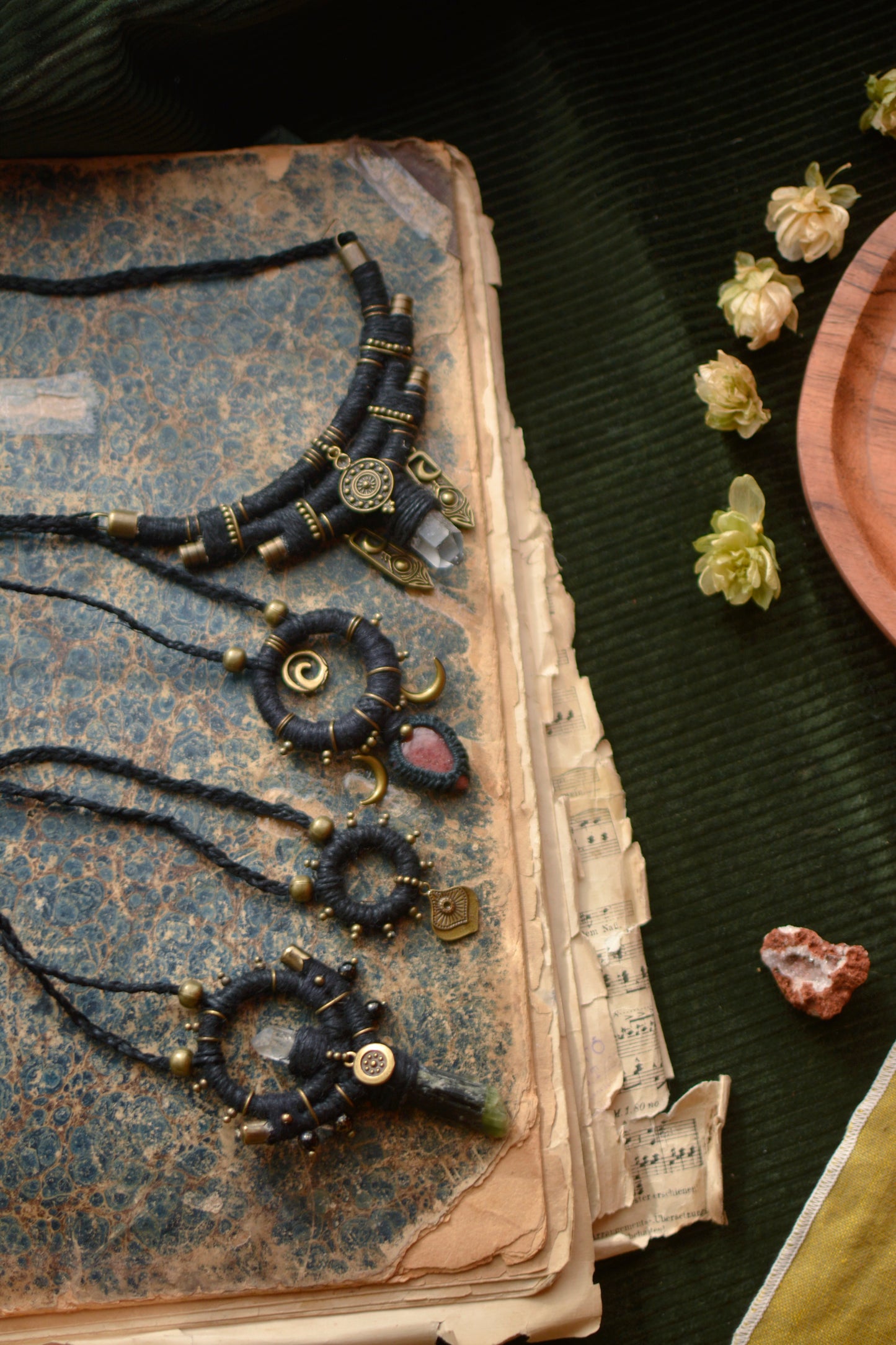 Witchy Hemp Necklace with Clear Quartz