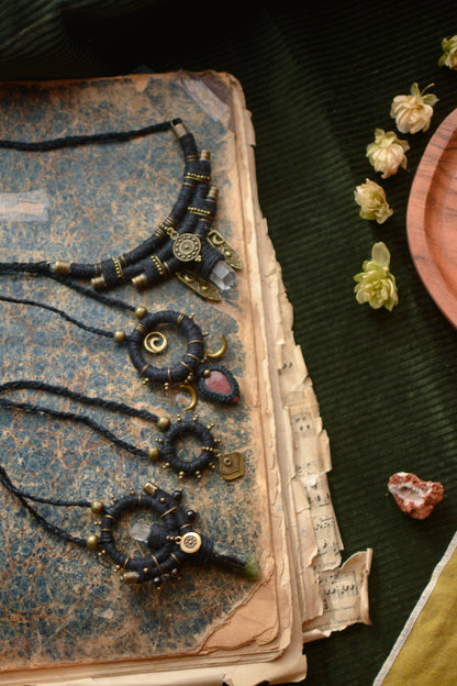 Witchy Hemp Necklace with Clear Quartz