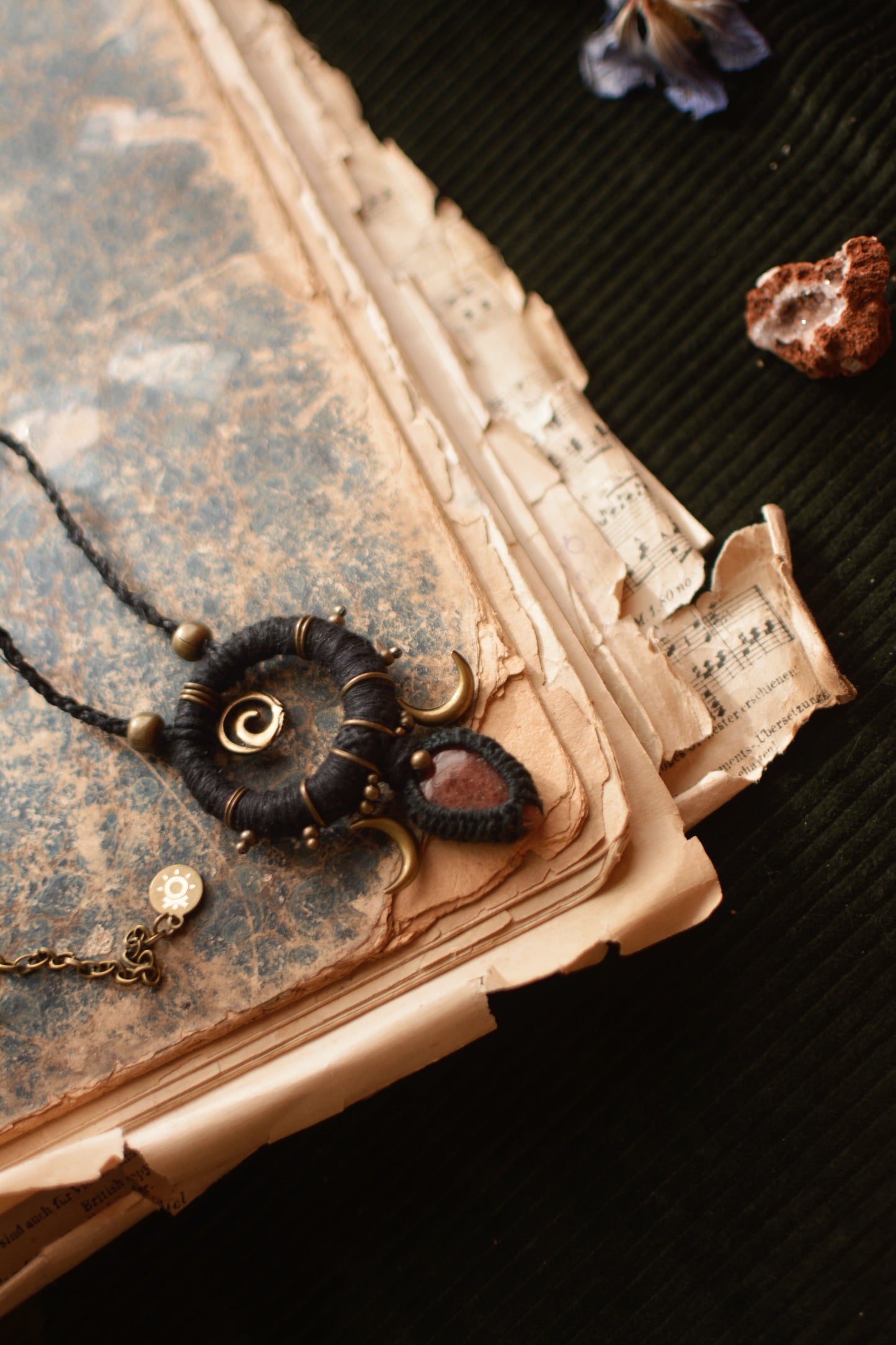 Talisman with Rhodonite - long