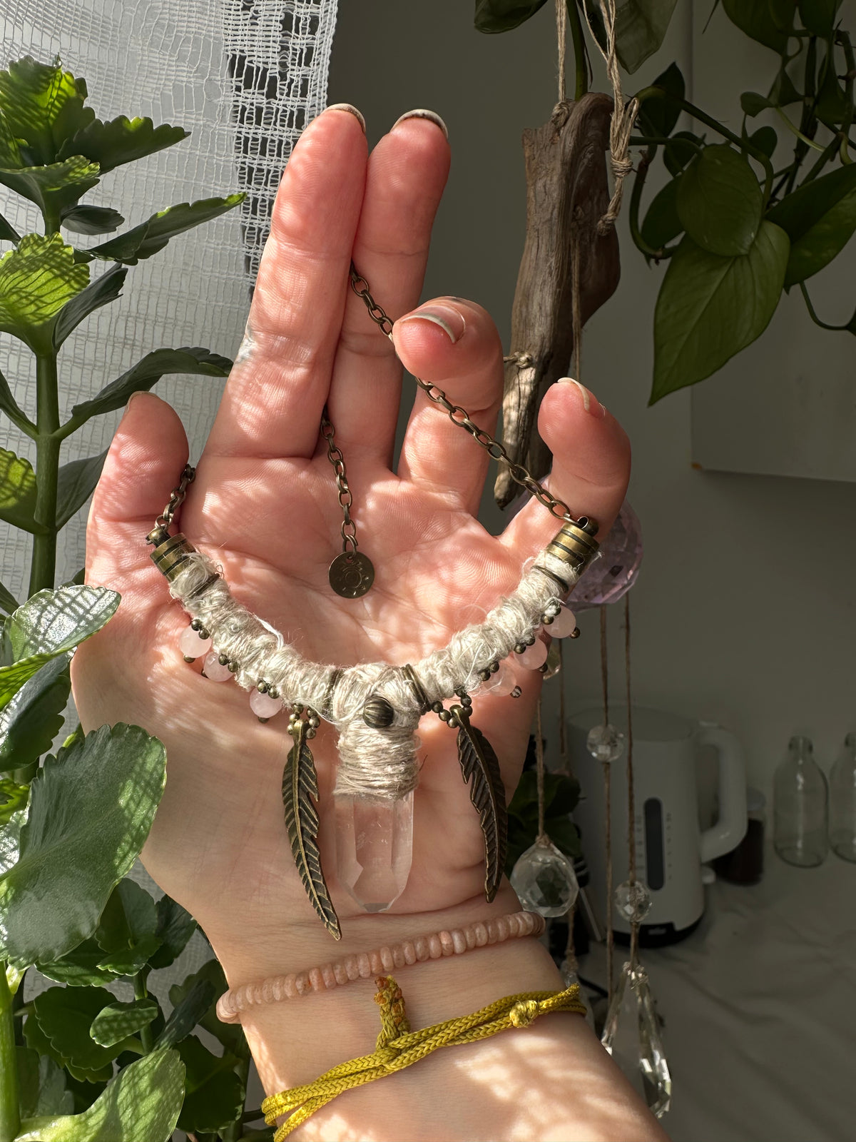 Clear Crystal Feather Magic and Black Sea Sediment Jasper for Christine