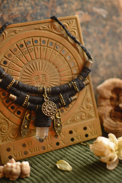 Witchy Hemp Necklace with Clear Quartz