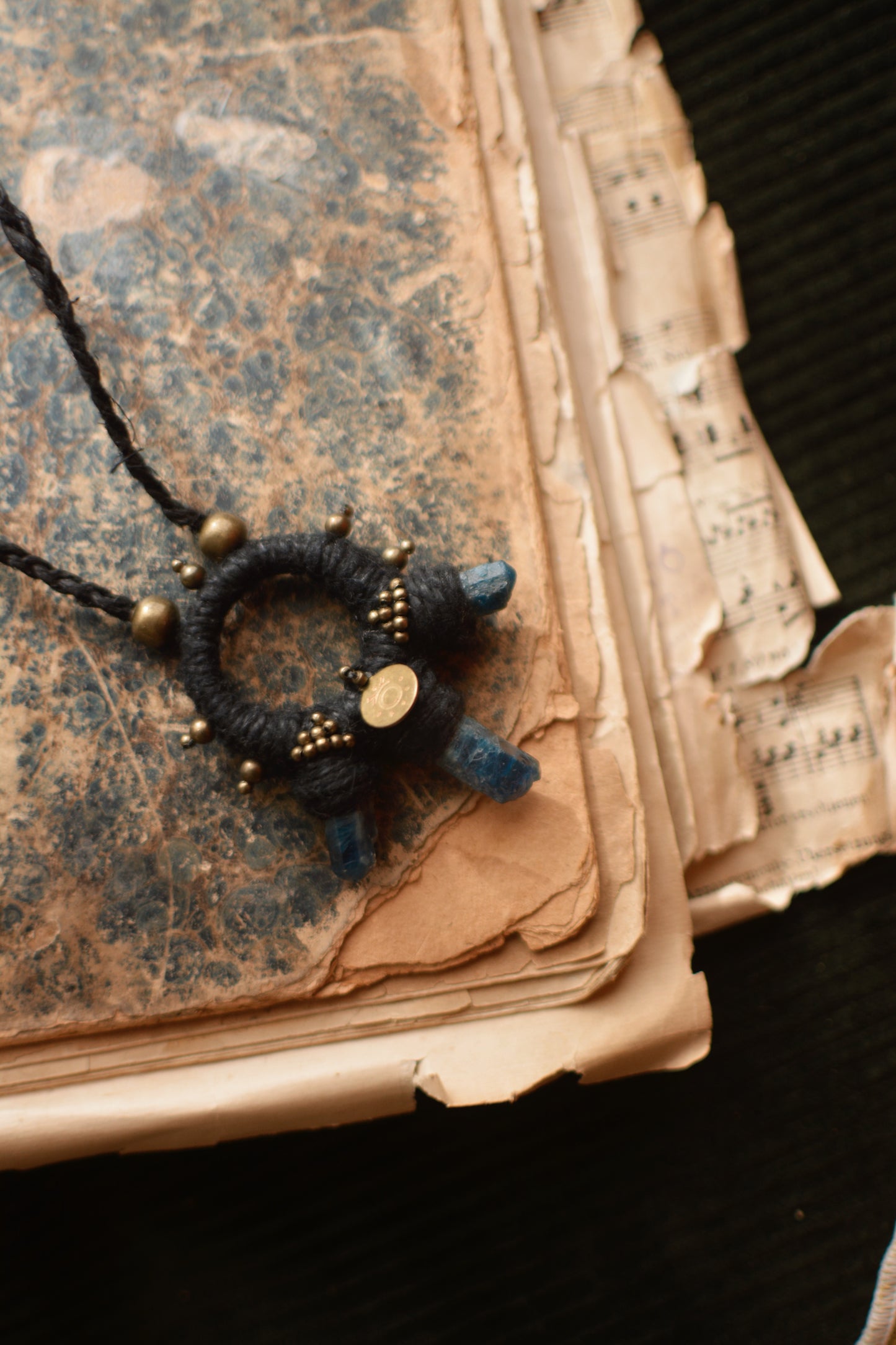 Talisman with Triple Blue Apatite - long