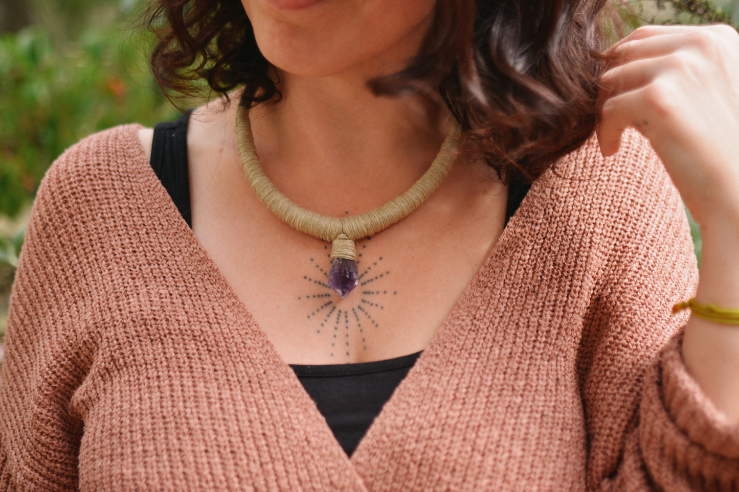 Simple Amethyst Chunky Necklace