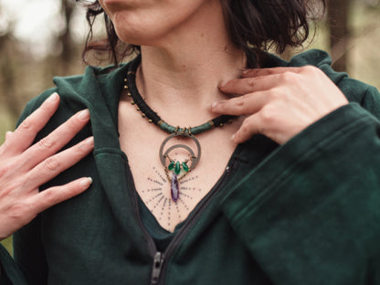 Under the Moon Necklace with Amethyst
