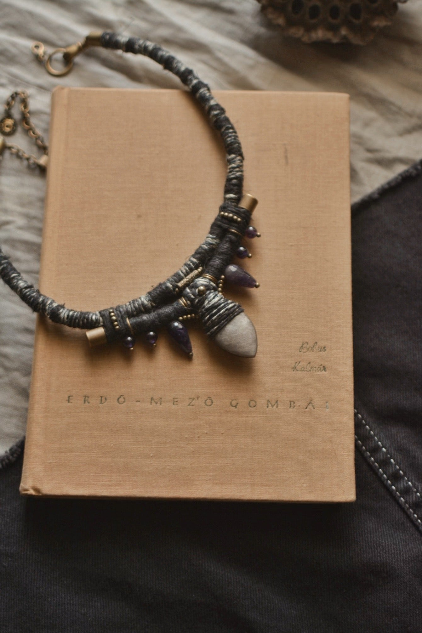 Silver Obsidian-Amethyst Necklace