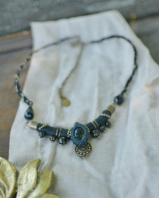 Witchy Hemp Necklace with Onyx