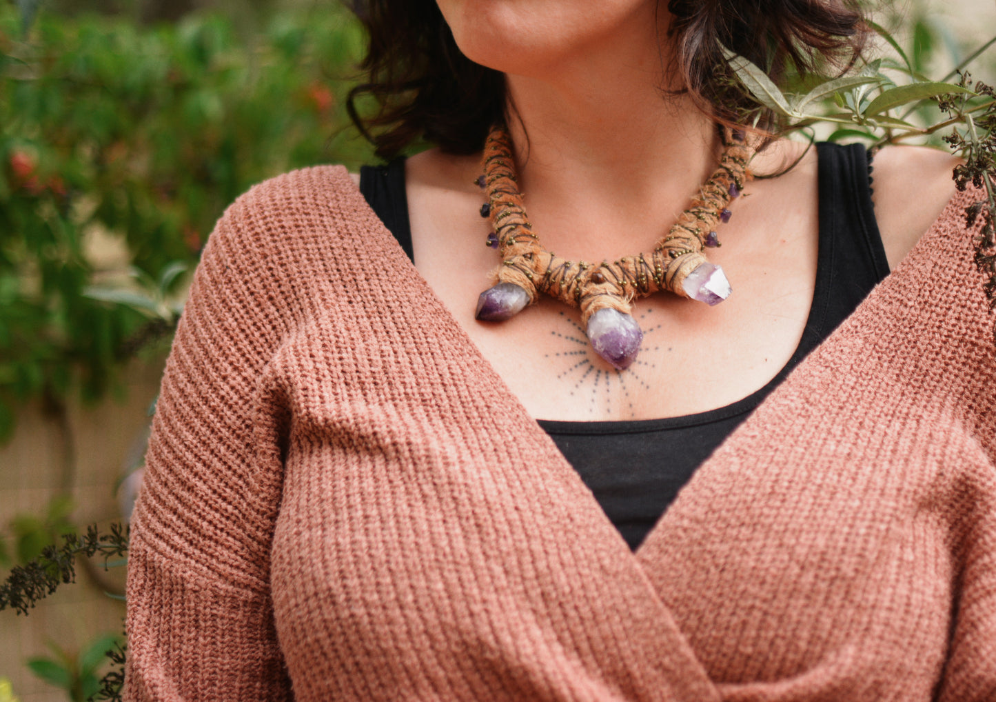 Triple Amethyst Necklace