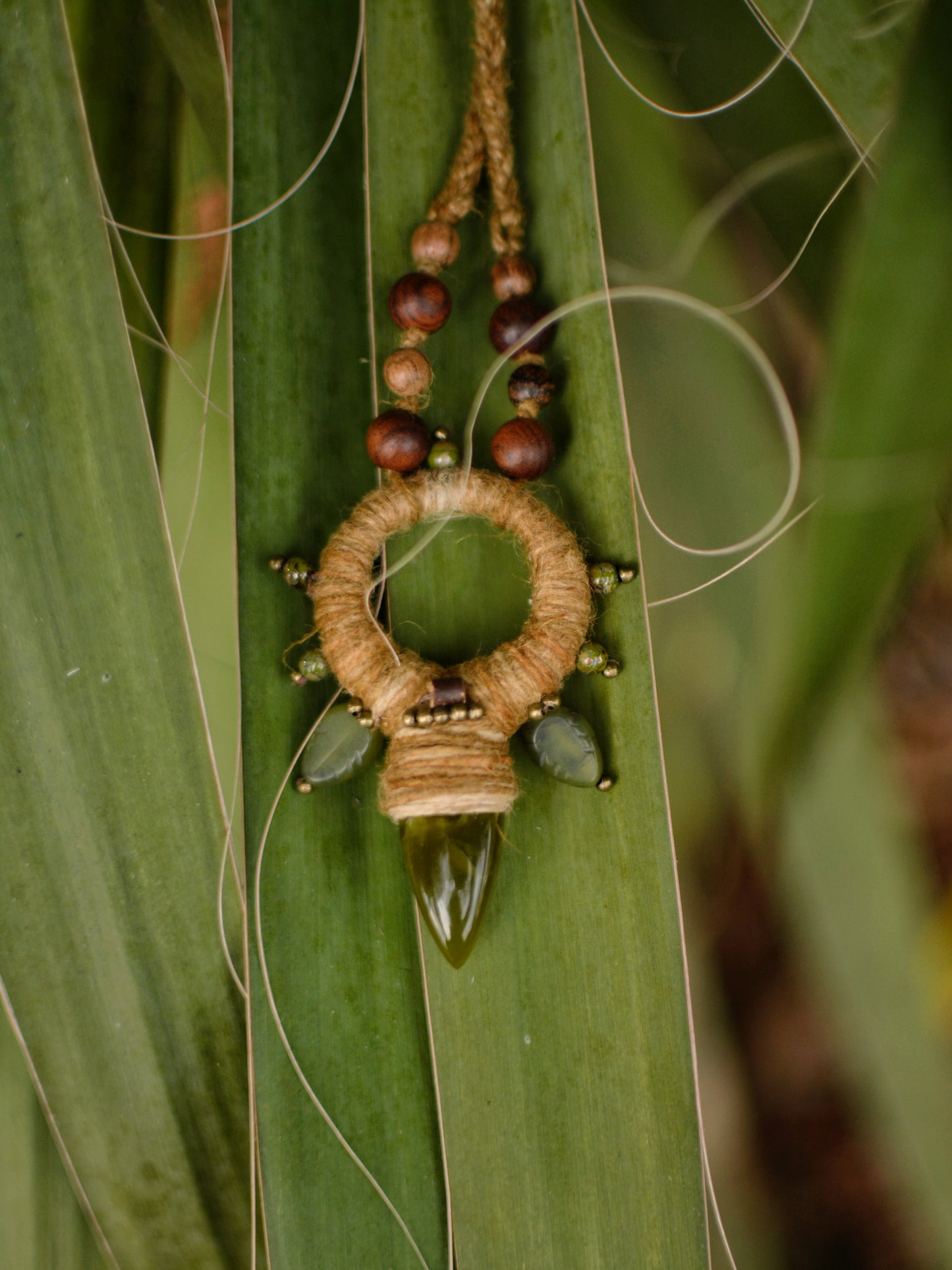 Elemental Harmony - Plant dyed talisman with green opal