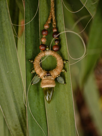 Elemental Harmony - Plant dyed talisman with green opal